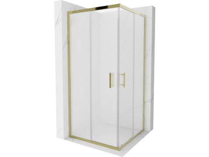 Mexen Rio sprchový kút štvorcový 90 x 90 cm, námraza, profil zlatý -  860-090-090-50-30
