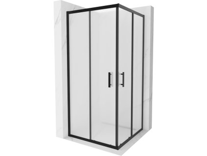 Mexen Rio sprchový kút štvorcový 90 x 90 cm, námraza, profil čierny -  860-090-090-70-30
