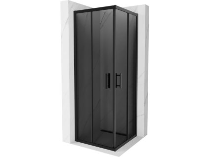 Mexen Rio sprchový kút štvorcový 70 x 70 cm, šedé sklo, profil čierny -  860-070-070-70-40
