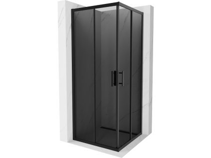 Mexen Rio sprchový kút štvorcový 80 x 80 cm, šedé sklo, profil čierny -  860-080-080-70-40