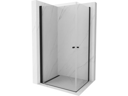 Mexen Pretoria Duo sprchový kút otvárací 100 x 90 cm, priehľadné sklo, profil čierny - 852-100-090-70-00-02
