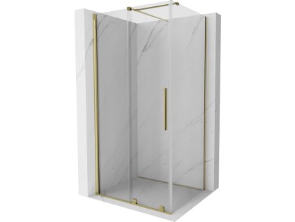 Posuvný sprchový kút Mexen Velar 90 x 100 cm, transparentný, zlatý - 871-090-100-01-50