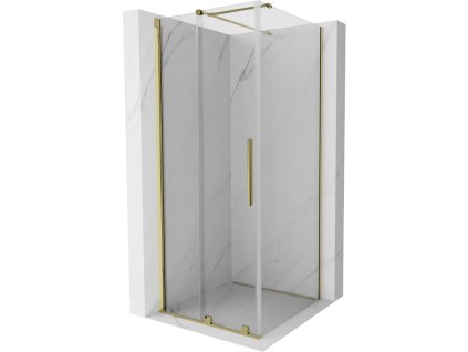 Posuvný sprchový kút Mexen Velar 120 x 120 cm, transparentný, zlatý - 871-120-120-01-50