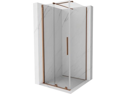 Posuvný sprchový kút Mexen Velar 100 x 100 cm, transparentný, ružové zlato - 871-100-100-01-60