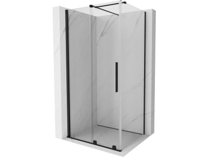 Posuvný sprchový kút Mexen Velar 100 x 80 cm, priehľadný, čierny - 871-100-080-01-70