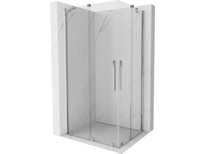 Posuvný sprchový kút Mexen Velar Duo 100 x 90 cm, priehľadný, chróm - 871-100-090-02-01