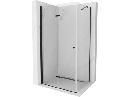 Mexen Lima skladací sprchový kút 110 x 90 cm, priehľadný, čierny - 856-110-090-70-00