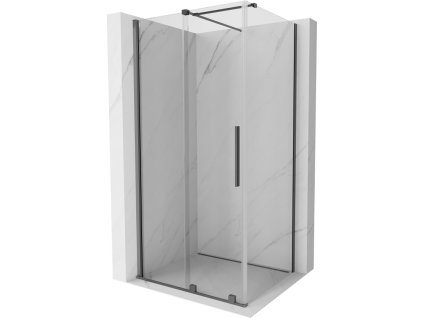 Posuvný sprchový kút Mexen Velar 90 x 75 cm, priehľadný, pištoľový kov - 871-090-075-01-95