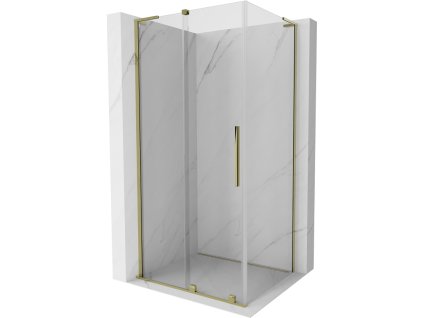 Posuvný sprchový kút Mexen Velar L 120 x 80 cm, transparentný, zlatý - 871-120-080-03-50
