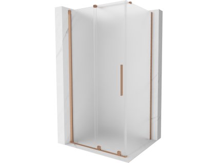 Posuvný sprchový kút Mexen Velar 90 x 70 cm, matný, brúsená meď - 871-090-070-31-65