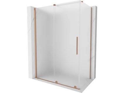 Posuvný sprchový kút Mexen Velar 140 x 75 cm, matný, brúsená meď - 871-140-075-31-65