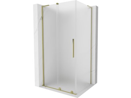 Posuvný sprchový kút Mexen Velar L 90 x 100 cm, matný, zlatý - 871-090-100-33-50