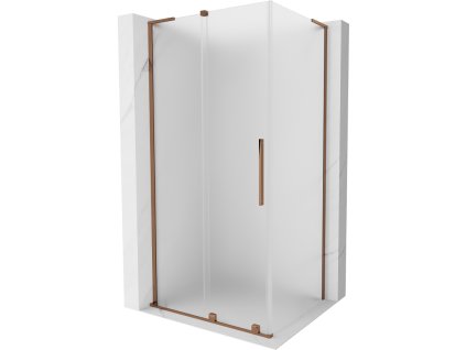 Posuvný sprchový kút Mexen Velar L 90 x 100 cm, matný, ružové zlato - 871-090-100-33-60