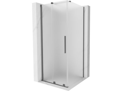 Posuvný sprchový kút Mexen Velar 90 x 90 cm, matný, pištoľový kov - 871-090-090-31-95