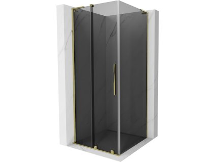 Posuvný sprchový kút Mexen Velar L 90 x 90 cm, grafit, zlatá - 871-090-090-43-50