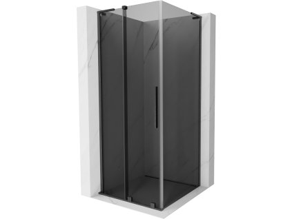 Posuvný sprchový kút Mexen Velar L 120 x 120 cm, grafit, pištoľovo sivá kartáčovaná - 871-120-120-43-66