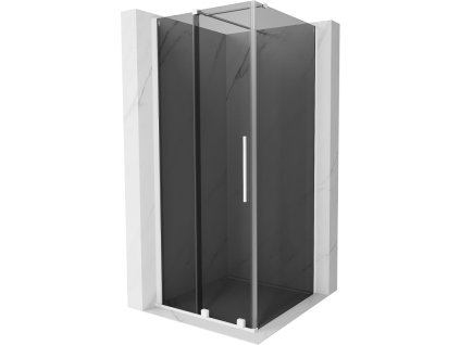 Posuvný sprchový kút Mexen Velar 90 x 90 cm, grafit, biely - 871-090-090-41-20