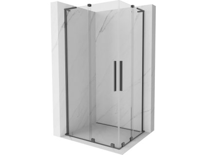 Posuvný sprchový kút Mexen Velar L Duo 90 x 80 cm, transparentný, pištoľový kov - 871-090-080-02-03-95