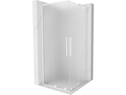 Posuvný sprchový kút Mexen Velar L Duo 80 x 80 cm, matný, biely - 871-080-080-02-33-20