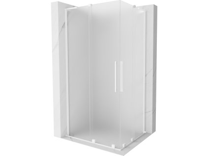 Posuvný sprchový kút Mexen Velar L Duo 90 x 80 cm, matný, biely - 871-090-080-02-33-20