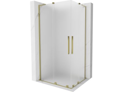 Posuvný sprchový kút Mexen Velar L Duo 90 x 80 cm, matný, zlatý - 871-090-080-02-33-50