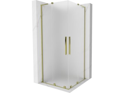 Posuvný sprchový kút Mexen Velar L Duo 90 x 90 cm, matný, zlatý - 871-090-090-02-33-50