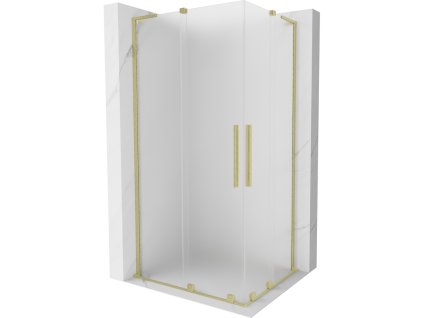 Posuvný sprchový kút Mexen Velar L Duo 90 x 80 cm, matný, brúsené zlato - 871-090-080-02-33-55