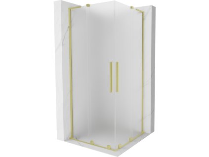 Posuvný sprchový kút Mexen Velar L Duo 90 x 90 cm, matný, brúsené zlato - 871-090-090-02-33-55