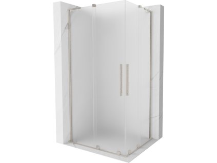 Posuvný sprchový kút Mexen Velar L Duo 90 x 80 cm, matný, brúsený nikel - 871-090-080-02-33-97