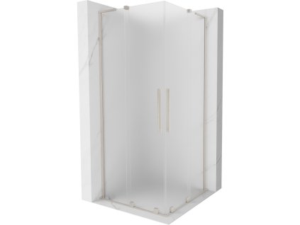 Posuvný sprchový kút Mexen Velar L Duo 90 x 90 cm, matný, brúsený nikel - 871-090-090-02-33-97