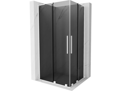 Posuvný sprchový kút Mexen Velar L Duo 100 x 90 cm, grafitový, biely - 871-100-090-02-43-20