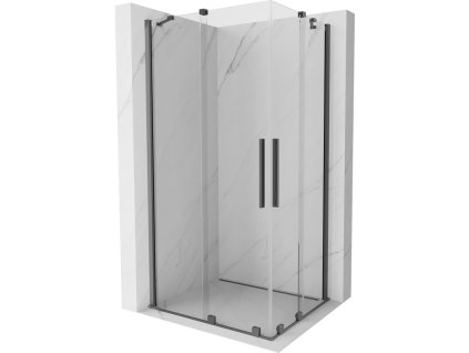 Posuvný sprchový kút Mexen Velar Duo 90 x 80 cm, transparentný, pištoľový kov - 871-090-080-02-95