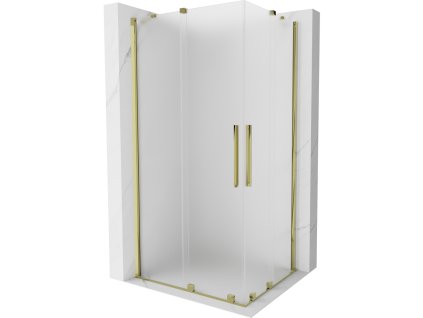 Posuvný sprchový kút Mexen Velar Duo 90 x 80 cm, matný, zlatý - 871-090-080-32-50