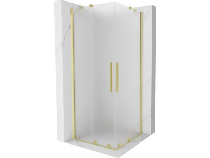 Posuvný sprchový kút Mexen Velar Duo 90 x 90 cm, matný, brúsené zlato - 871-090-090-32-55