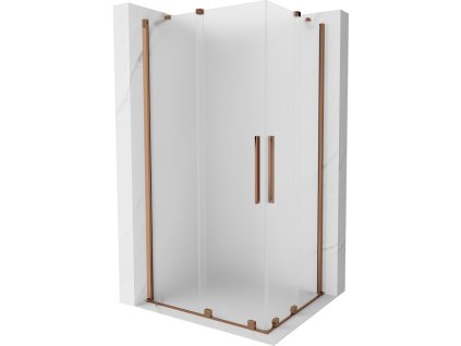 Posuvný sprchový kút Mexen Velar Duo 90 x 80 cm, matný, ružové zlato - 871-090-080-32-60