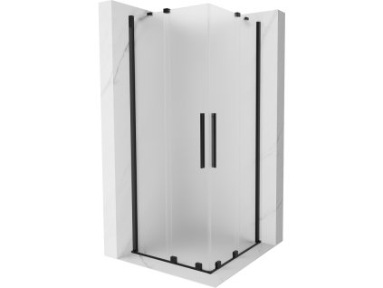Posuvný sprchový kút Mexen Velar Duo 80 x 80 cm, matný, čierny - 871-080-080-32-70