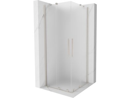 Posuvný sprchový kút Mexen Velar Duo 80 x 80 cm, matný, brúsený nikel - 871-080-080-32-97