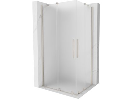 Posuvný sprchový kút Mexen Velar Duo 90 x 80 cm, matný, brúsený nikel - 871-090-080-32-97