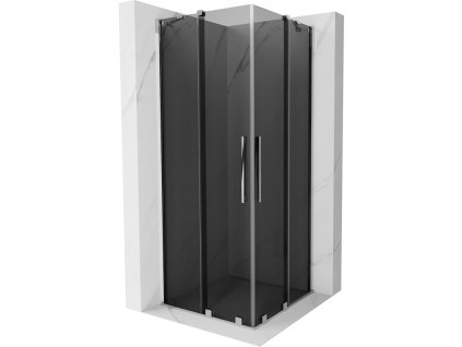 Posuvný sprchový kút Mexen Velar Duo 80 x 80 cm, grafit, chróm - 871-080-080-42-01