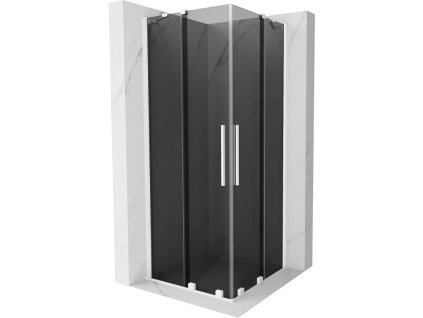 Posuvný sprchový kút Mexen Velar Duo 80 x 80 cm, grafit, biely - 871-080-080-42-20