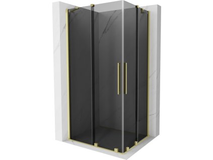Posuvný sprchový kút Mexen Velar Duo 100 x 90 cm, grafit, zlatý kartáč - 871-100-090-42-55