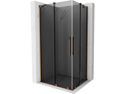 Posuvný sprchový kút Mexen Velar Duo 100 x 90 cm, grafit, ružové zlato - 871-100-090-42-60