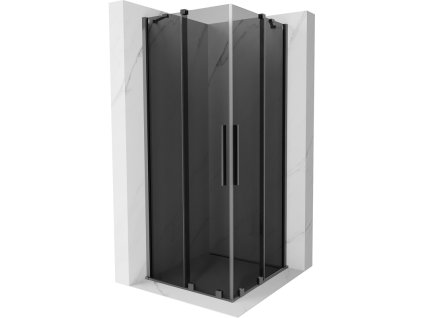 Posuvný sprchový kút Mexen Velar Duo 90 x 90 cm, grafit, pištoľový kov - 871-090-090-42-95