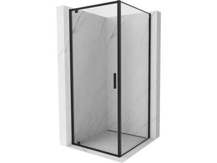 Mexen Exo výklopný sprchový kút 100 x 100 cm, priehľadný, čierny - 8181-100-100-70-00