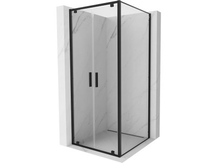 Mexen Exo výklopný sprchový kút 90 x 90 cm, priehľadný, čierny - 8182-090-090-70-00