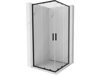 Mexen Exo posuvný štvorcový sprchový kút 80 x 80 cm, priehľadný, čierny - 8111-080-080-70-00