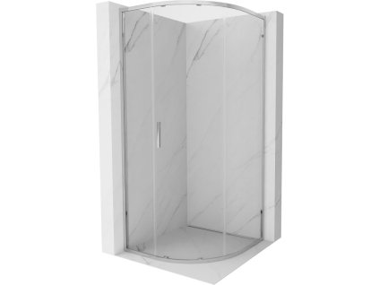 Polkruhový posuvný sprchový kút Mexen Exo 70 x 70 cm, priehľadný, chróm - 8131-070-070-01-00
