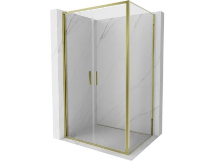Mexen Exo výklopný sprchový kút 70 x 90 cm, transparentný, zlatý - 814-070-090-50-00