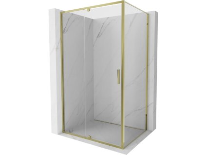 Mexen Exo výklopný sprchový kút 135 x 100 cm, transparentný, zlatý - 819-135-100-50-00