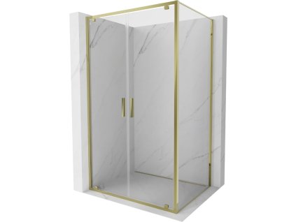 Mexen Exo výklopný sprchový kút 100 x 85 cm, transparentný, zlatý - 8182-100-085-50-00